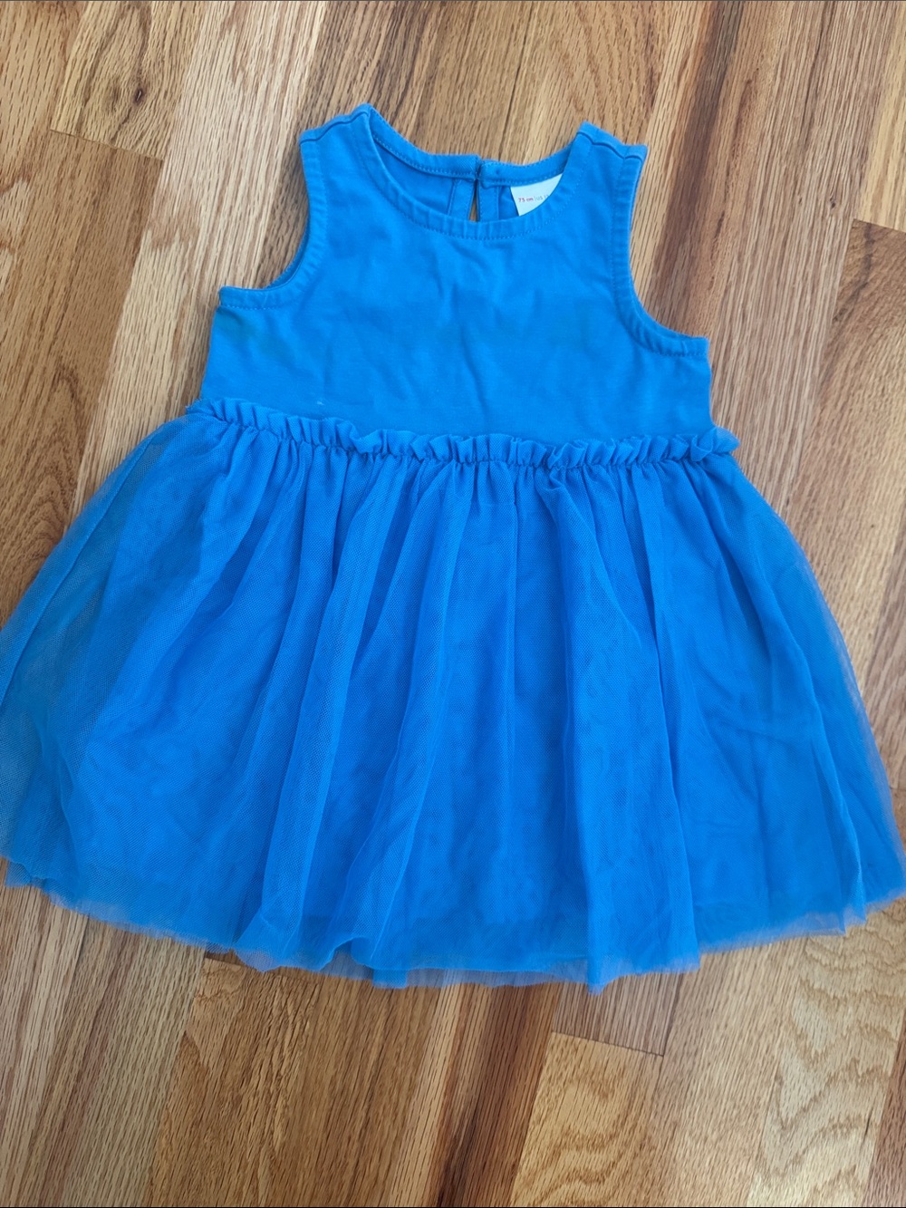 Baby 12-18 month party dress Blue Tulle - Sleeveless baby toddler